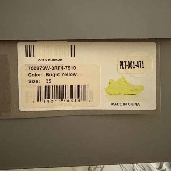 Women’s Balenciaga Bright Yellow Sneakers Size 35 - Picture 8 of 9